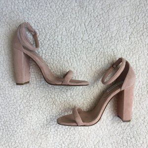 Steve Madden Suede Ankle Strap Block Sandal Heel